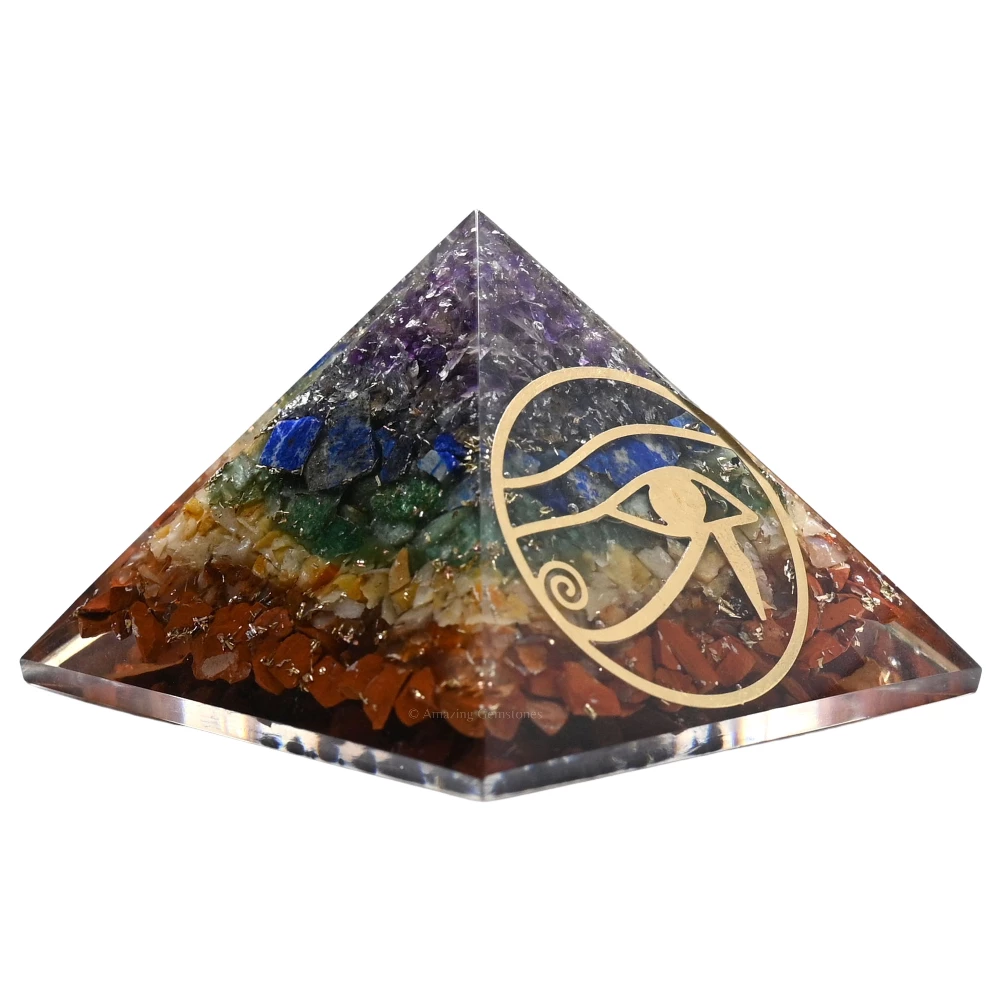 Natural Chakra Orgone Pyramid - Eye of Ra