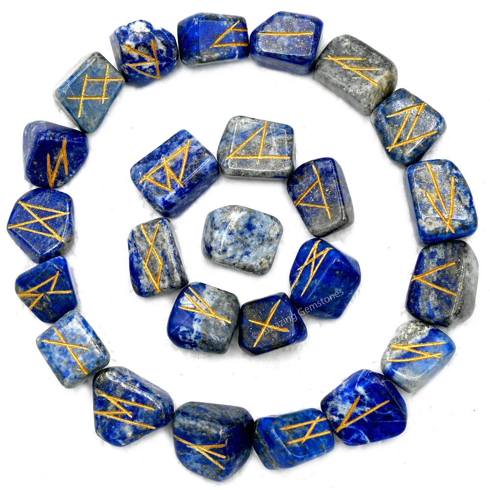 Lapis Lazuli Rune Stones Set
