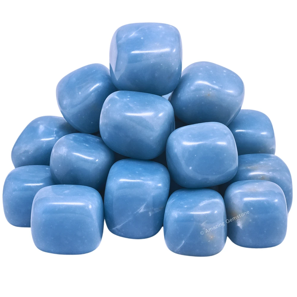 Tumbled Angelite Crystals Stones (1000+ Carats)