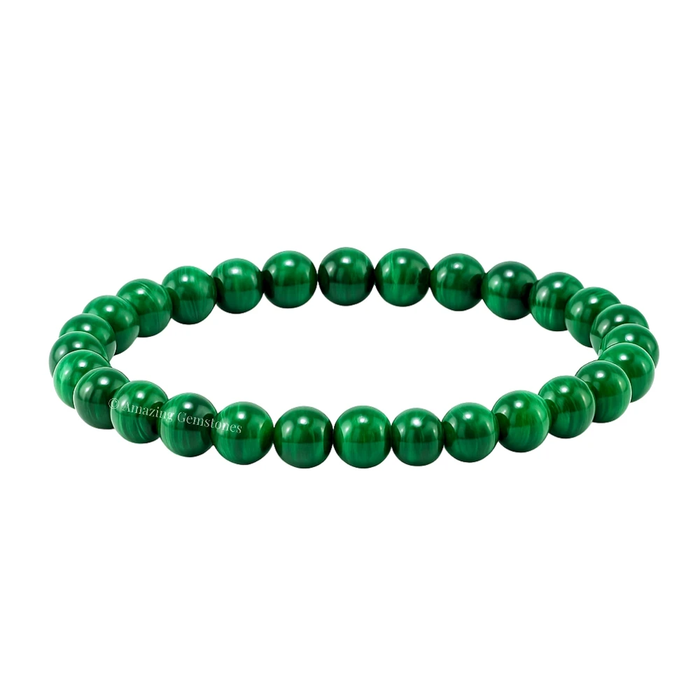 Malachite Healing Crystal Bracelets - 6mm Beads (Strechable)