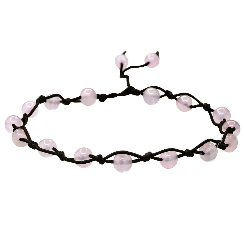 Rose Quartz Anklet (Hand Knotted)
