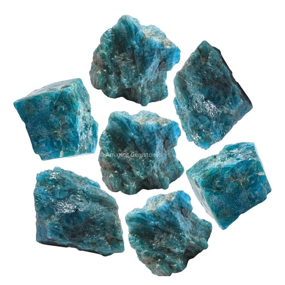 Green Apatite Raw Crystals (5 Pieces)