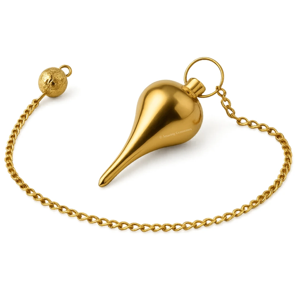 Metal Brass Pendulum - Gold Dome Cone Point (MP118)