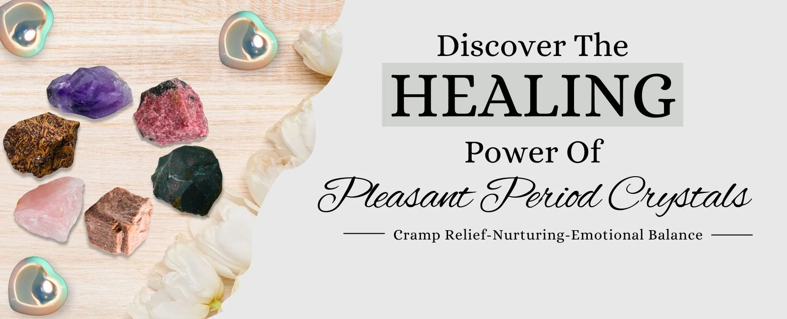 Pleasant Period Healing Crystals Raw Stones for Menstrual Relief