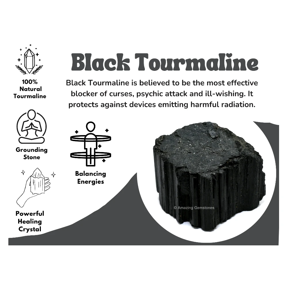 Black Tourmaline Rough Raw Crystal (100-200 Grams)