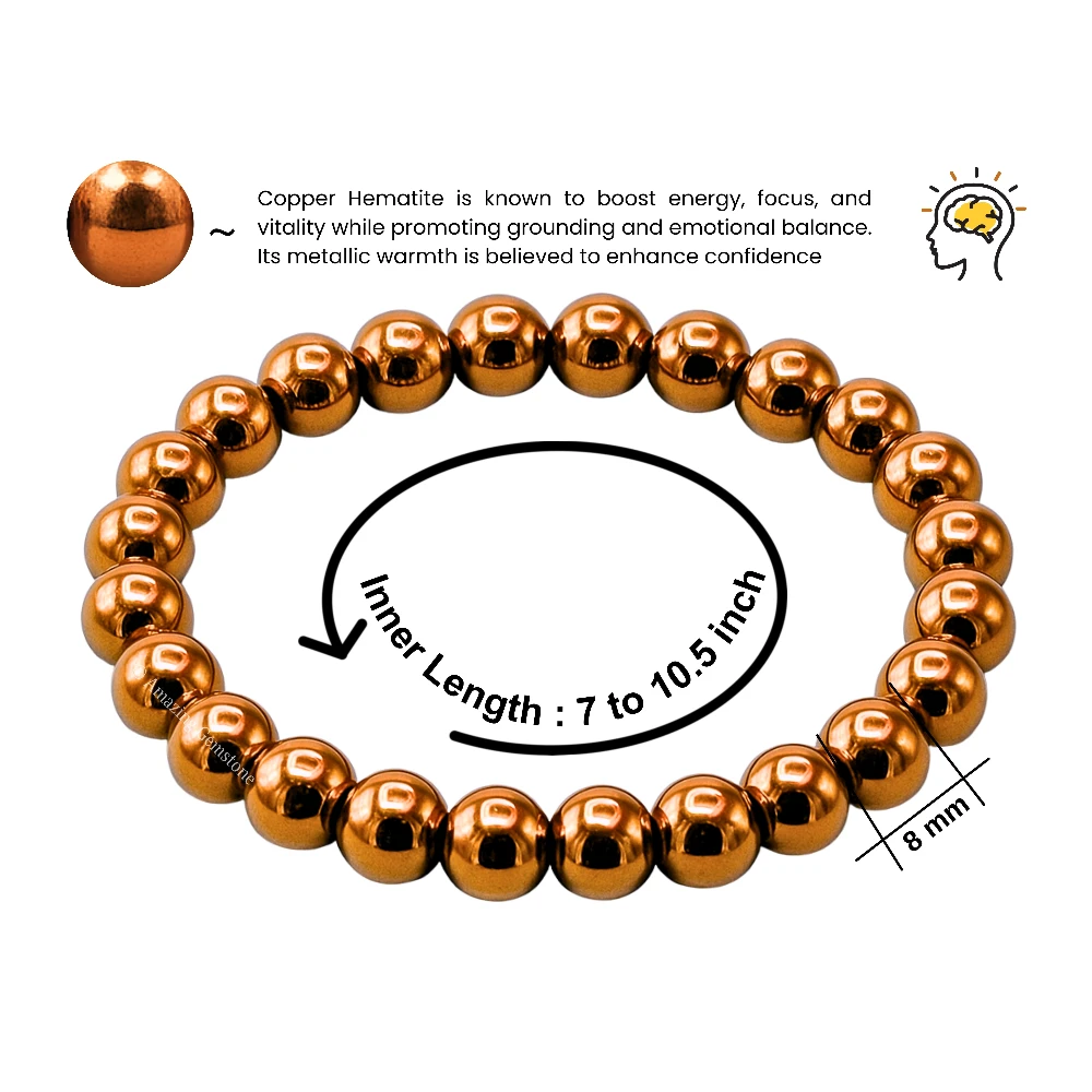 Copper Hematite Bracelet (Strechable)