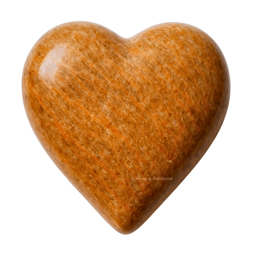 Peach Moonstone Heart