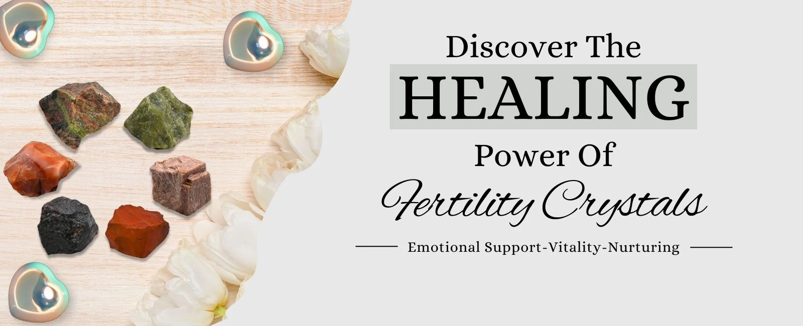 Fertility Support with Natural Healing Crystal Raw Stones