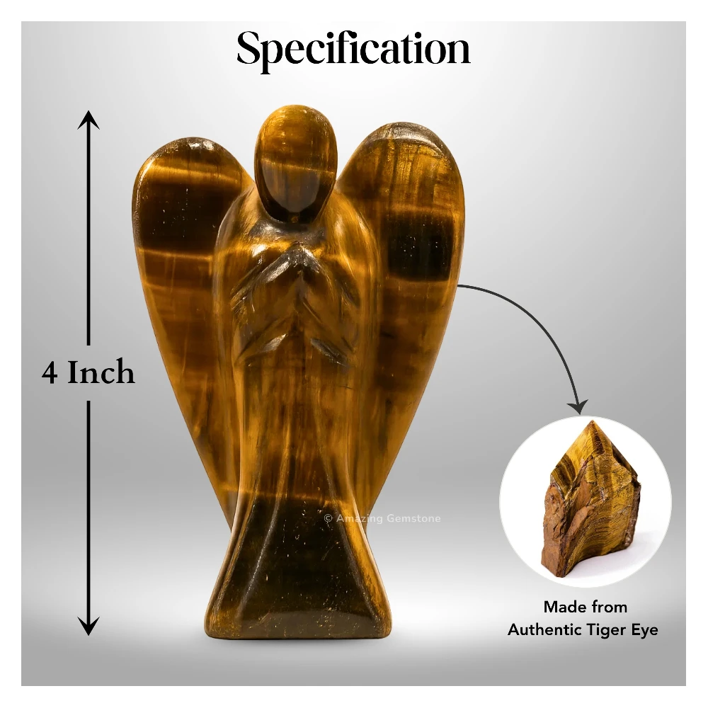 Tiger Eye Angel Figurine (4 Inch)