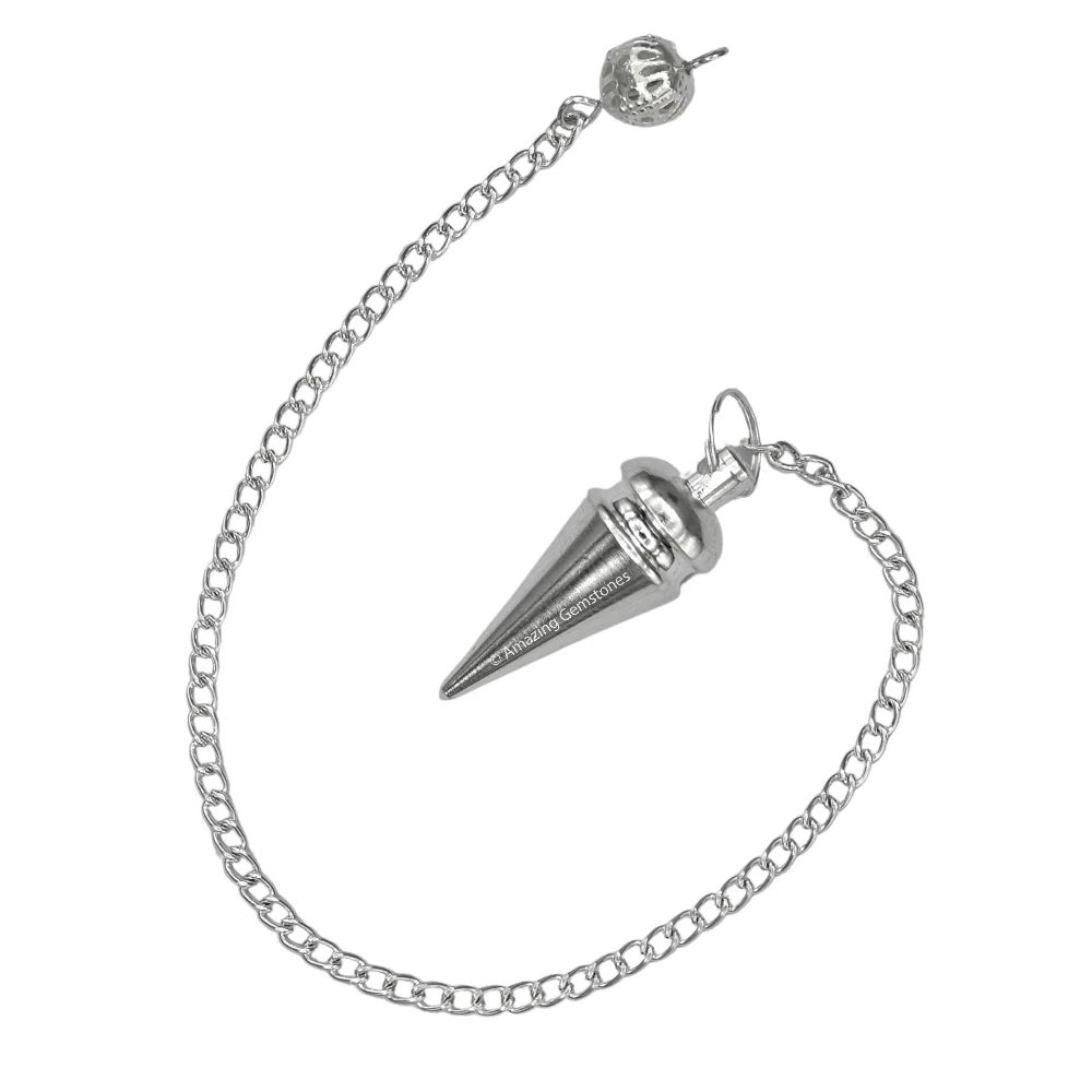 Copper Metal Pendulum - Silver Head Ring Cone (MP52)