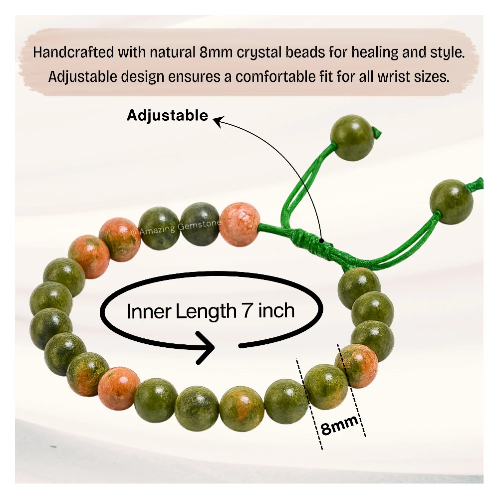 Unakite  Bracelet (Adjustable)