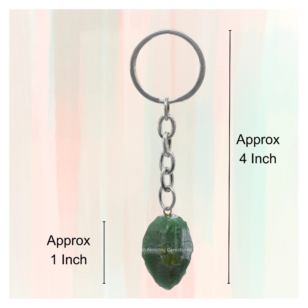 Green Aventurine Keychain Keys Holder (Raw)