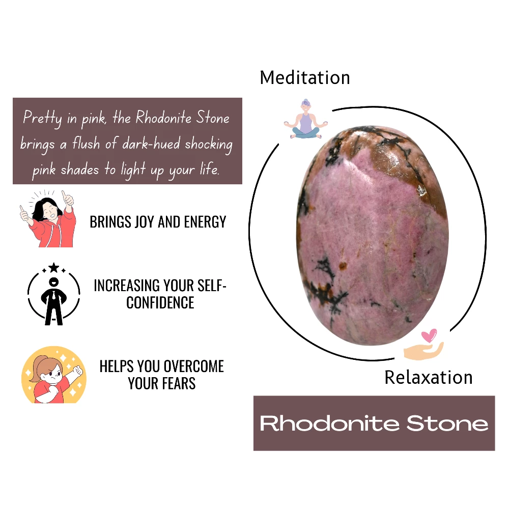 Rhodonite Palm Stone
