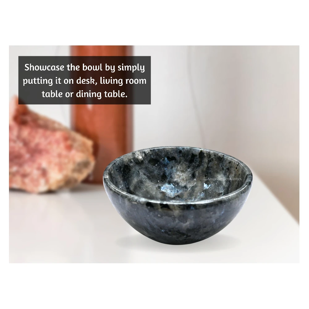 Larvikite Crystal Bowl - 2 Inch