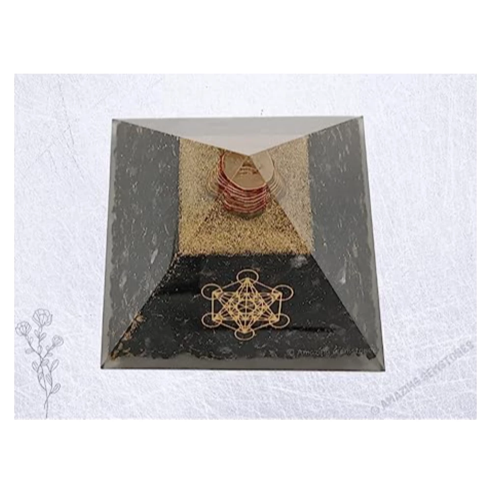Shungite Orgone Pyramid Metatron Cube (Extra Large)