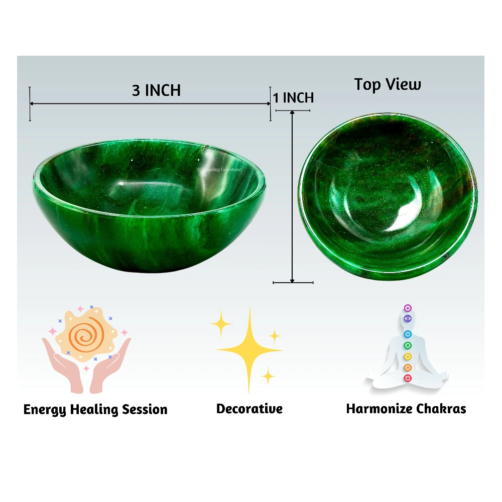 Dark Green Aventurine Crystal Bowl - 3 Inch