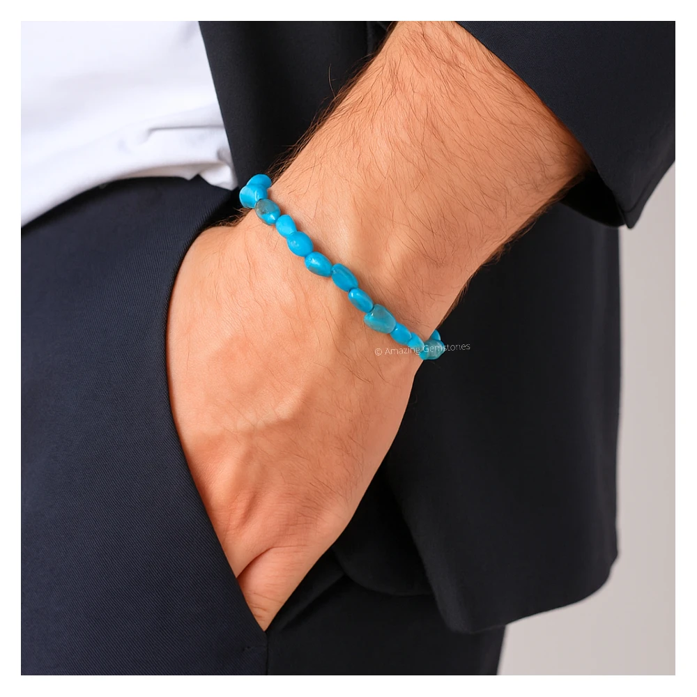 Apatite Tumbled Stone Bracelet (Stretchable)