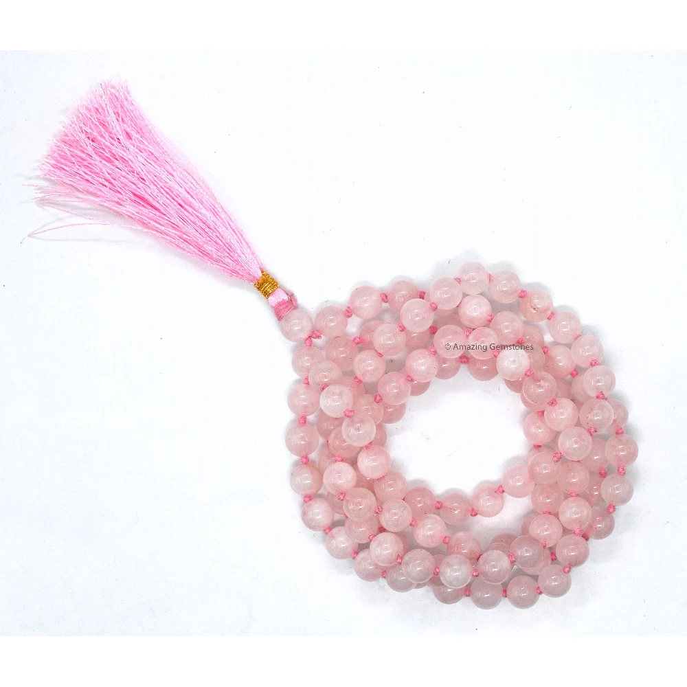 Rose Quartz Mala (Hand Knotted)