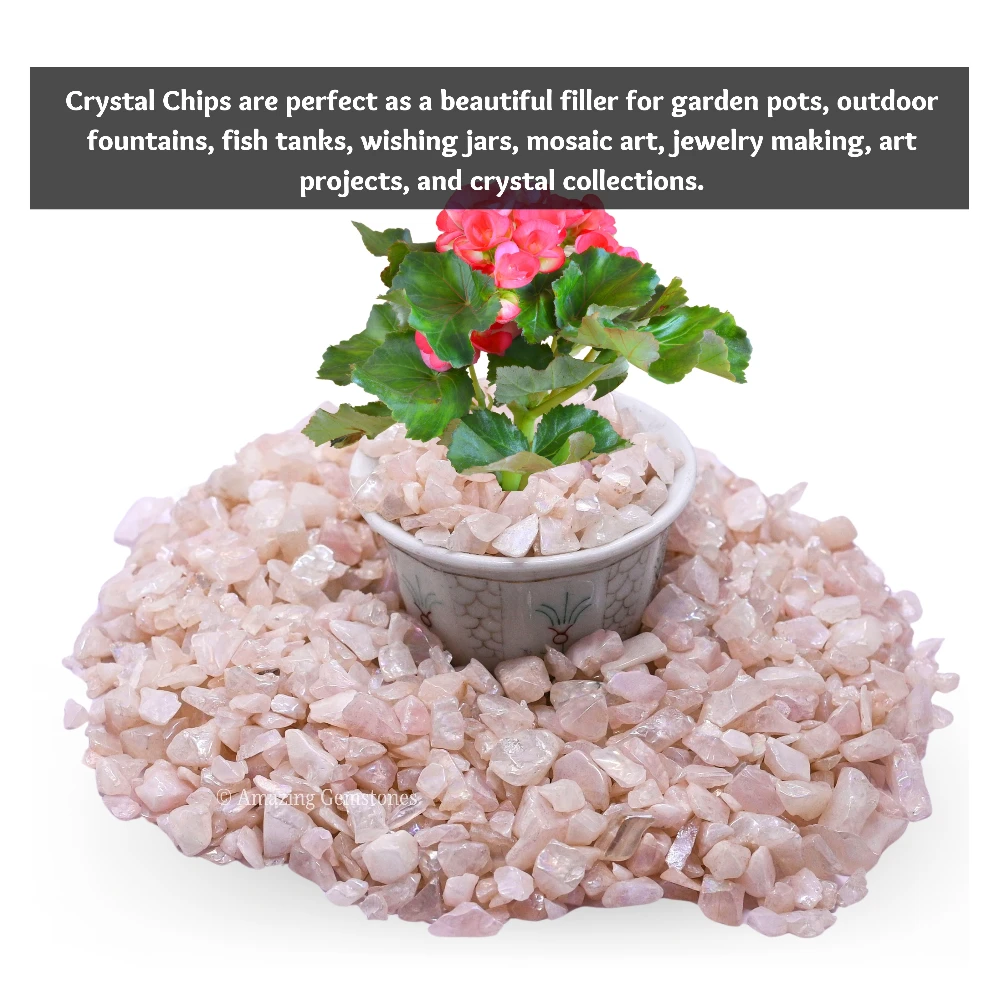 Angel Aura Rose Quartz Chips (1LB)