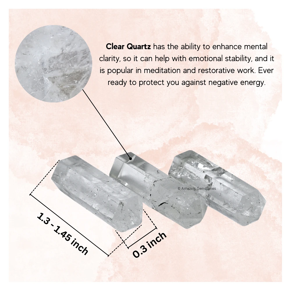 Clear Quartz Pencil Points (Set of 3)