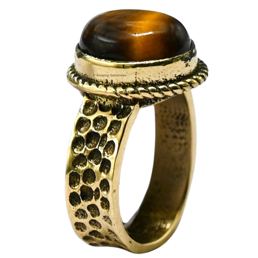 Tiger Eye Crystal Ring (Gold)