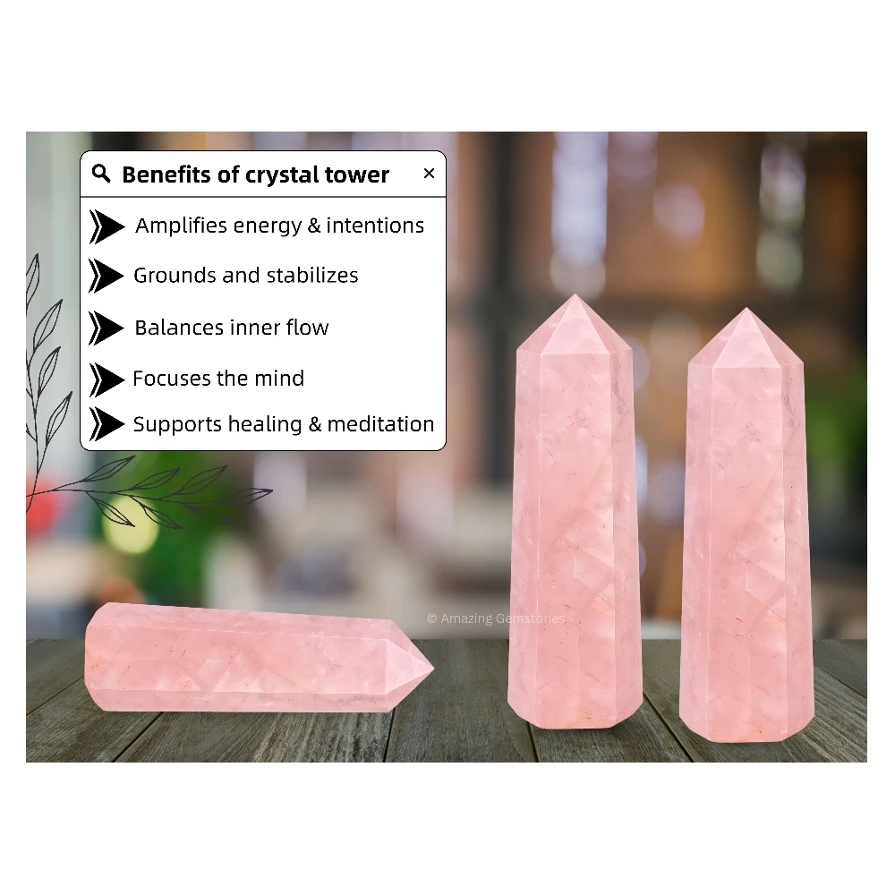 Star Rose Quartz Tower (3-4 Inch)