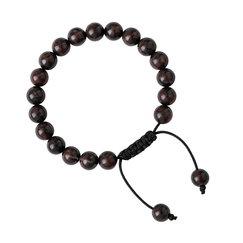 Black Garnet (Arfvedsonite) Bracelet (Adjustable)
