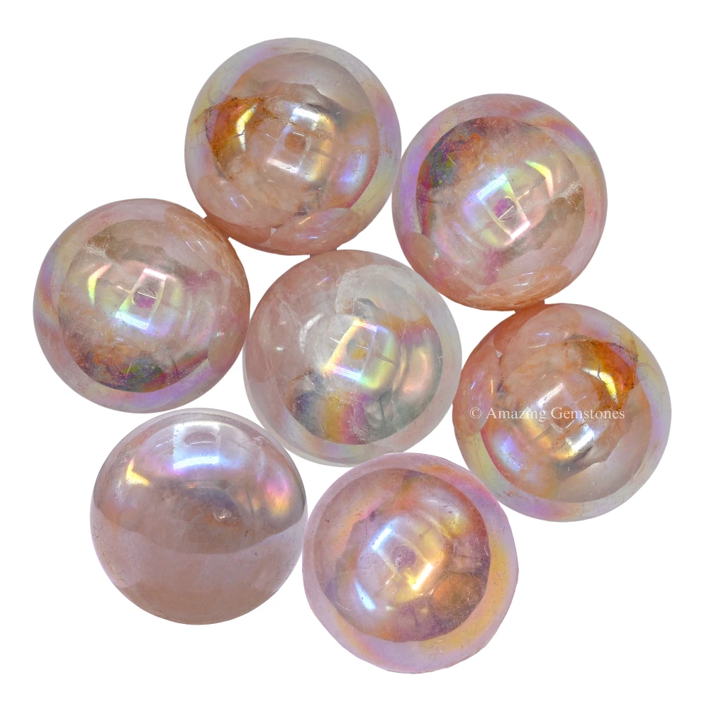 Angel Aura Rose Quartz Sphere (1 Inch)