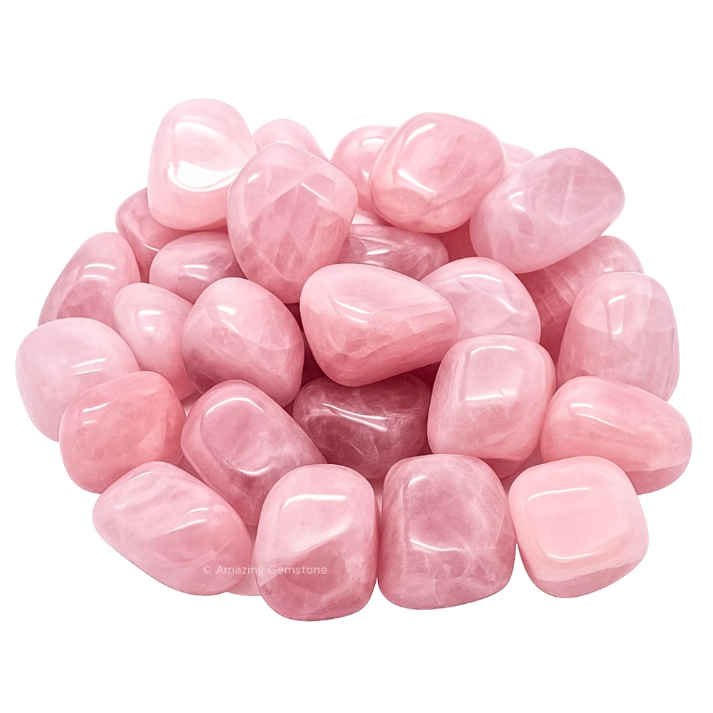 Tumbled Star Rose Quartz Crystals Stones (1000+ Carats)