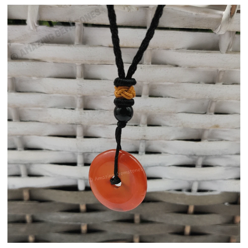 Carnelian Necklace - Crystal Donut