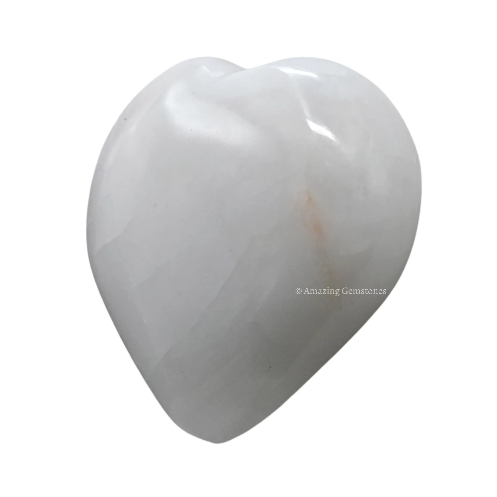 Snow White Quartz Heart