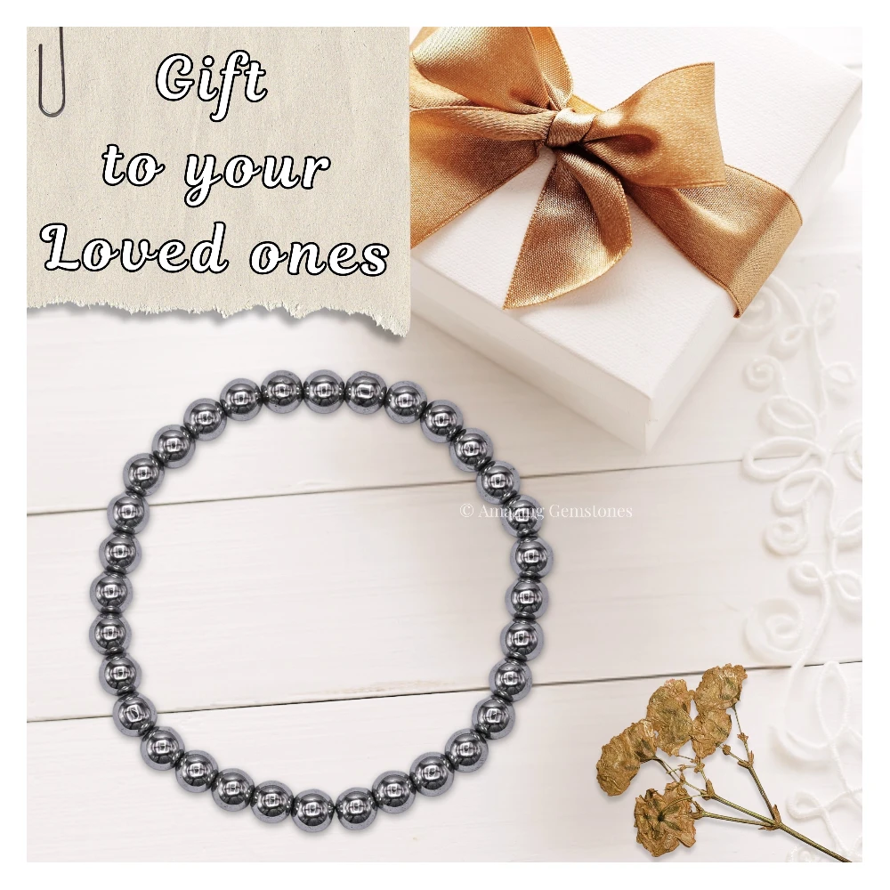 Silver Hematite Healing Crystal Bracelets - 6mm Beads