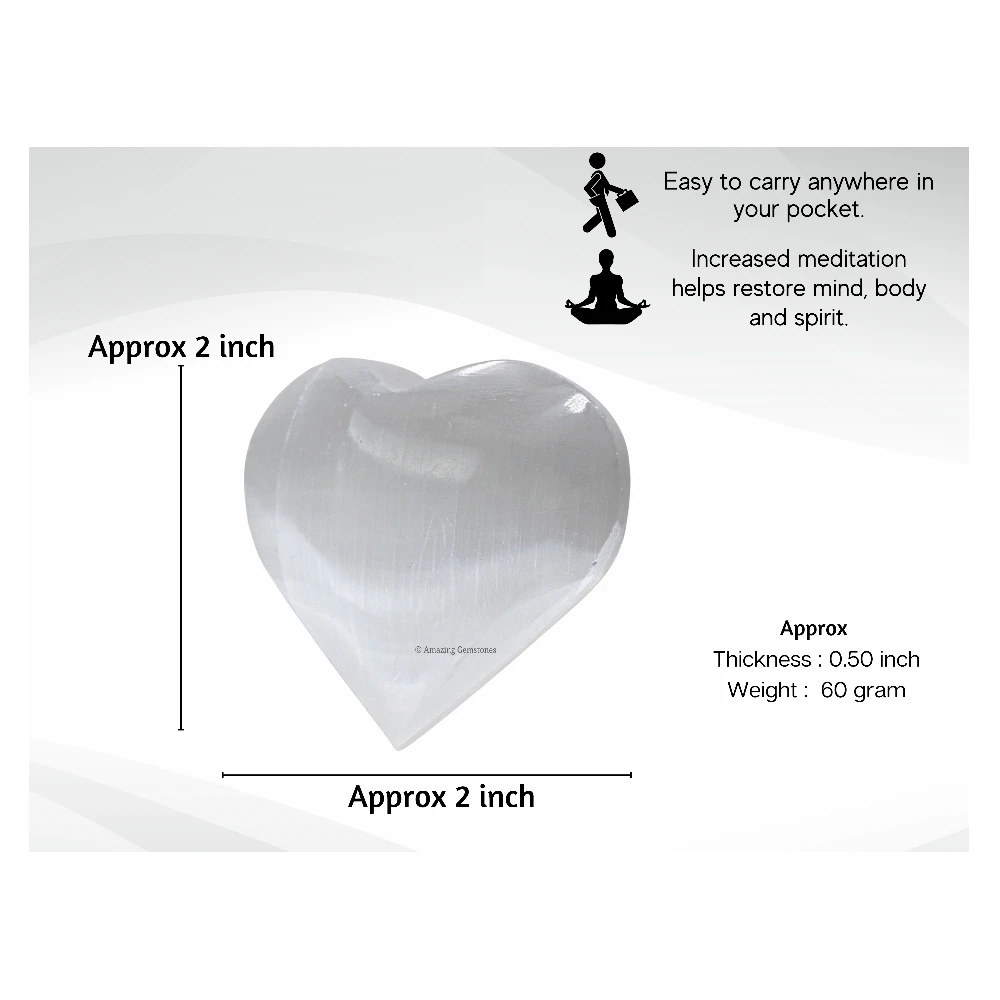 Selenite Large Heart