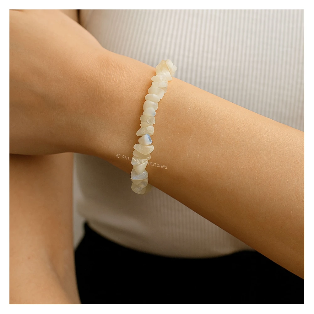 Rainbow Moonstone Chips Bracelet