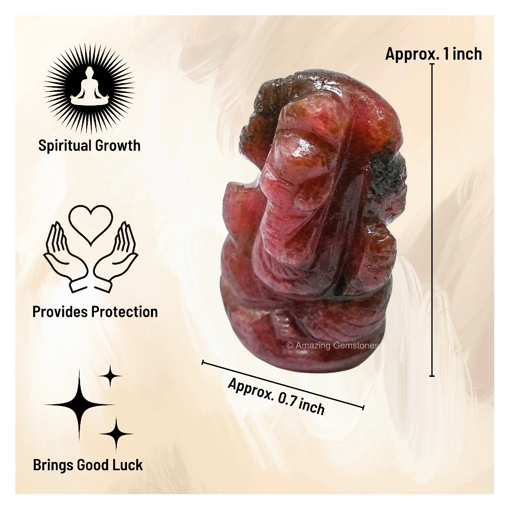 Rhodonite Ganesha Crystal Idol