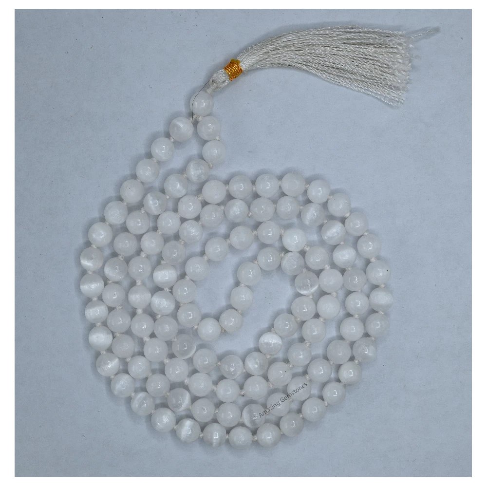 Selenite Mala (Hand Knotted)