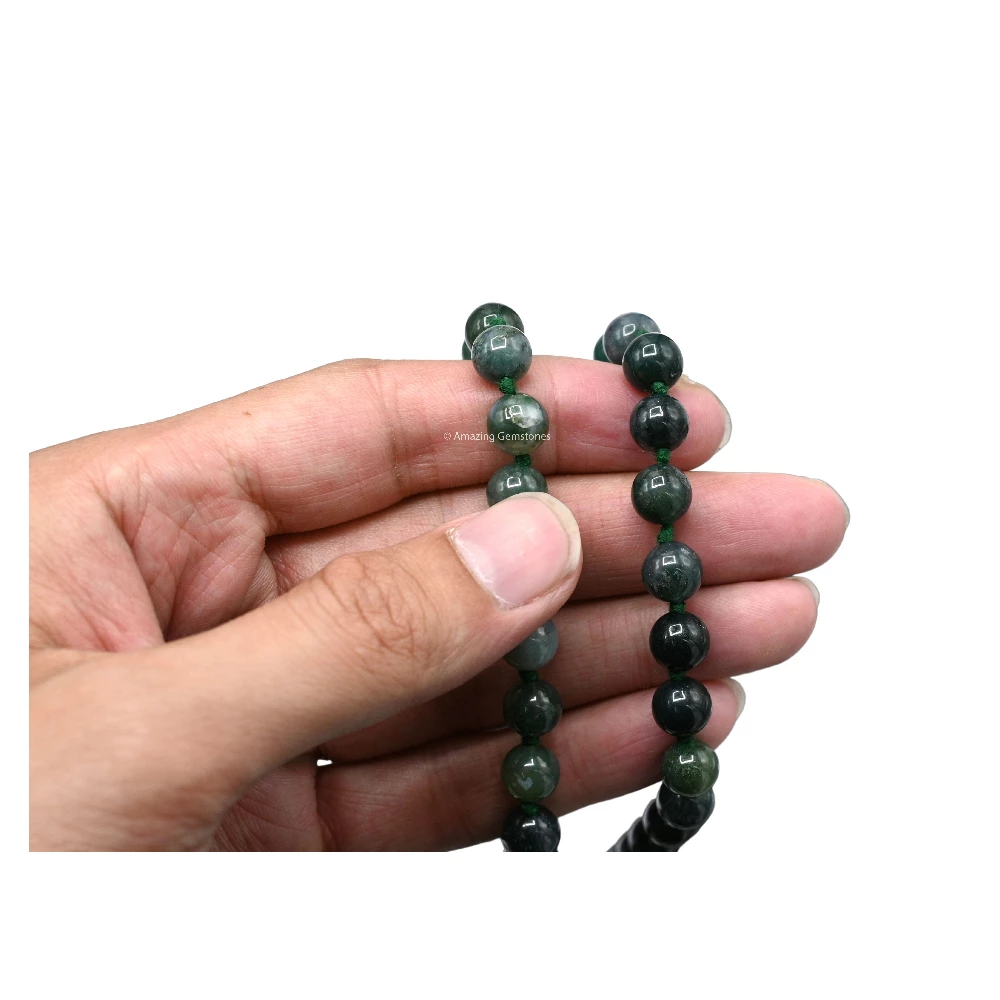 Moss Agate Mala (Hand Knotted)