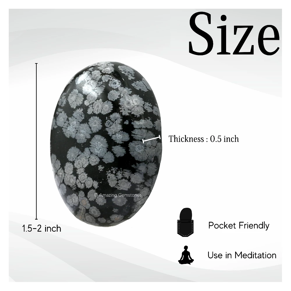 Snowflake Obsidian Palm Stone