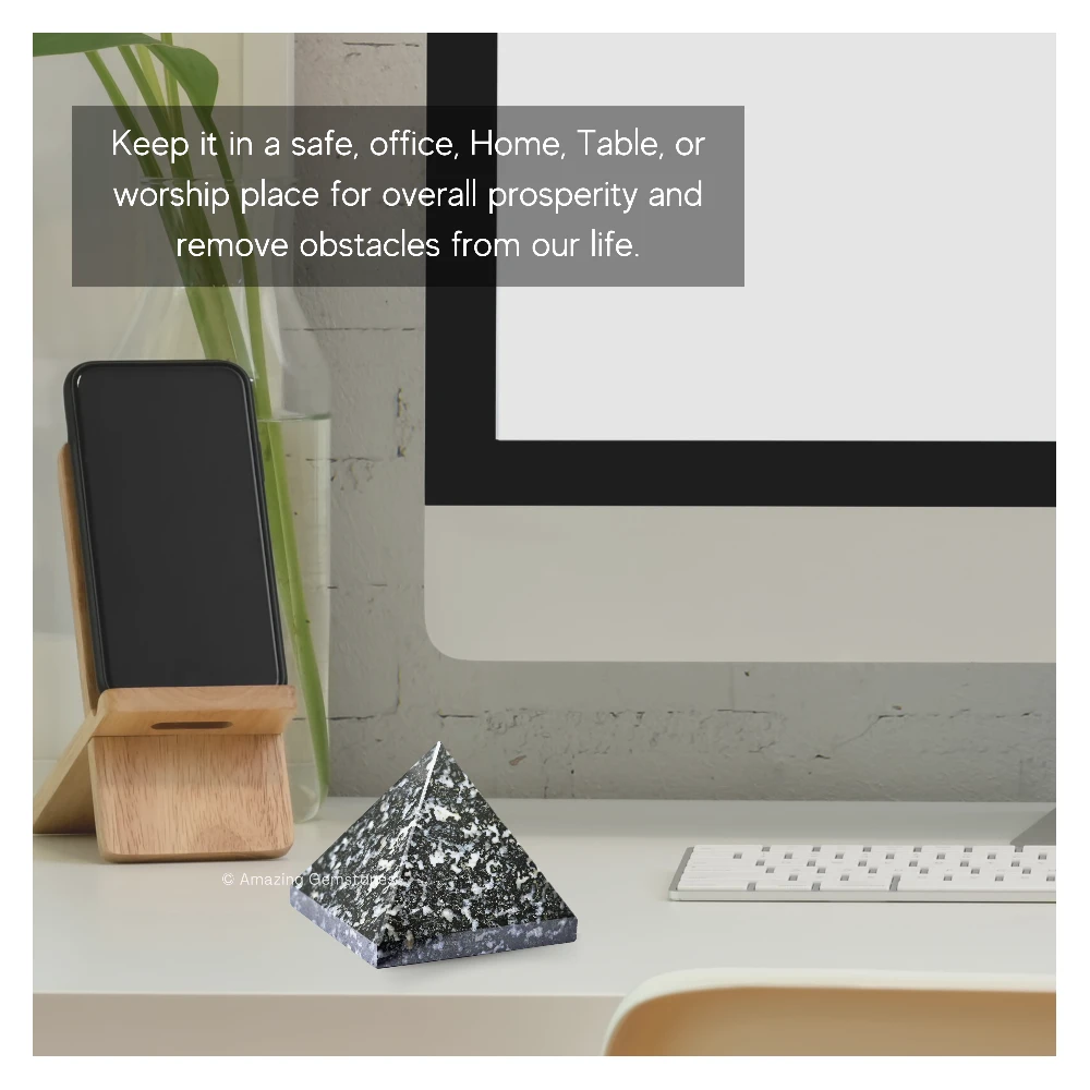 Black and White Tourmaline Pyramid (2 Inch)