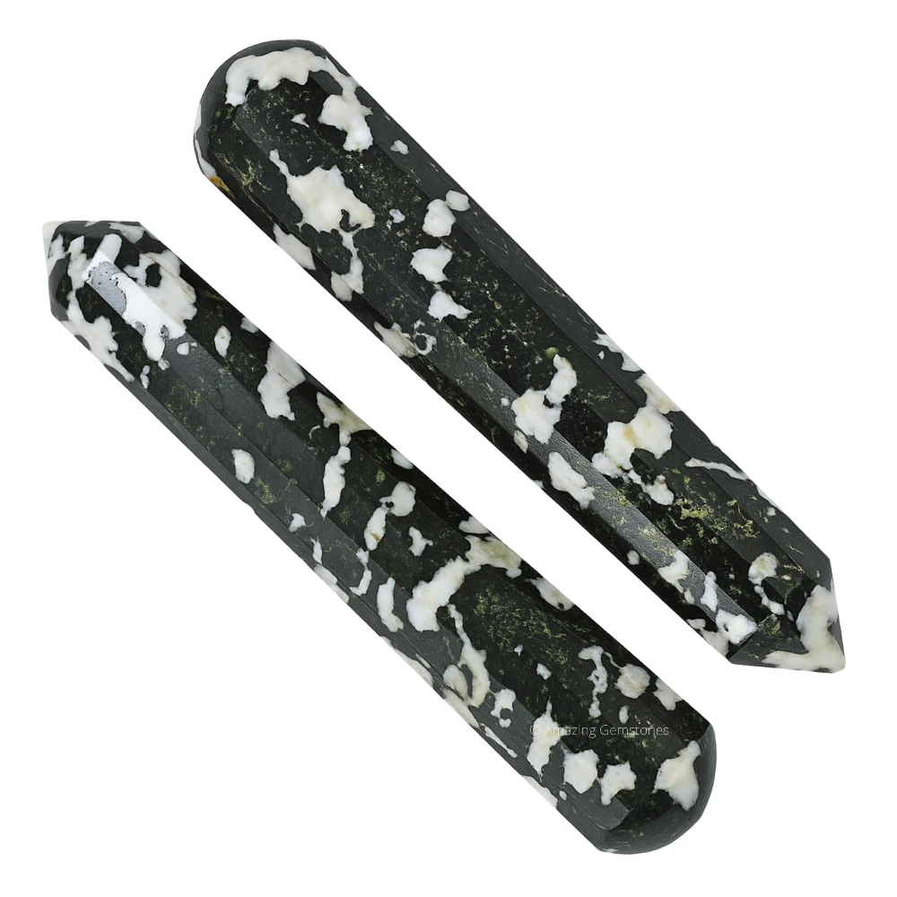 Black & White Tourmaline Wand (Faceted)