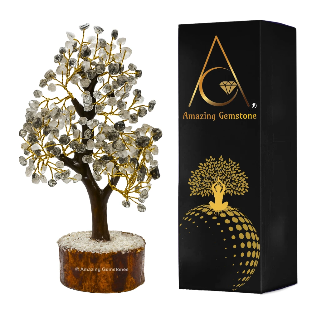 Black Rutilated Quartz Tree (200 Beads)