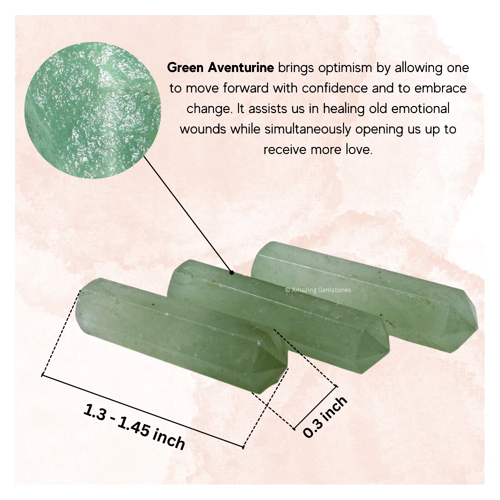 Green Aventurine Pencil Points (Set of 10)