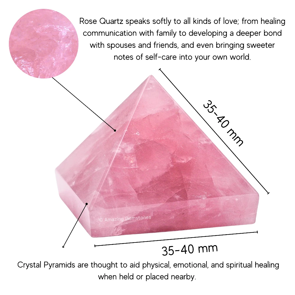 Star Rose Quartz Pyramid (1.5 Inch)