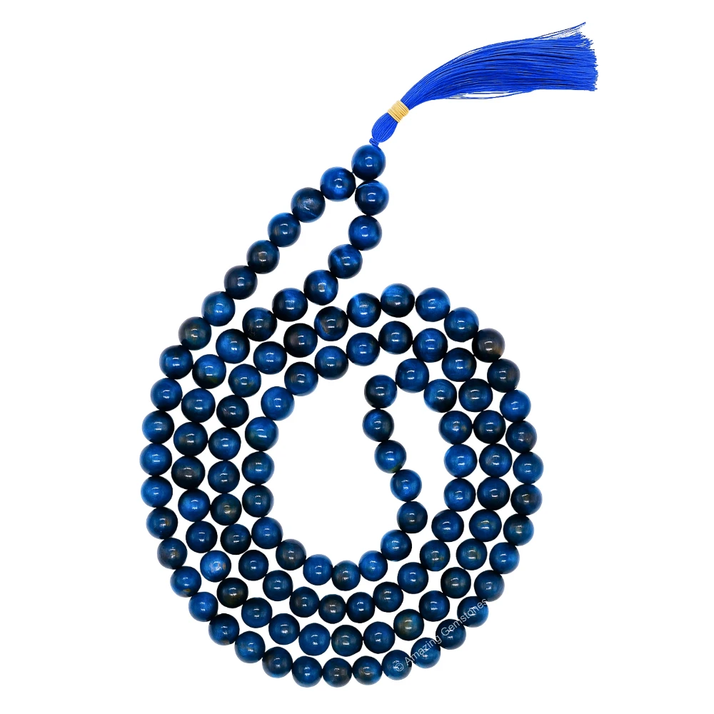 Blue tiger cats eye Mala
