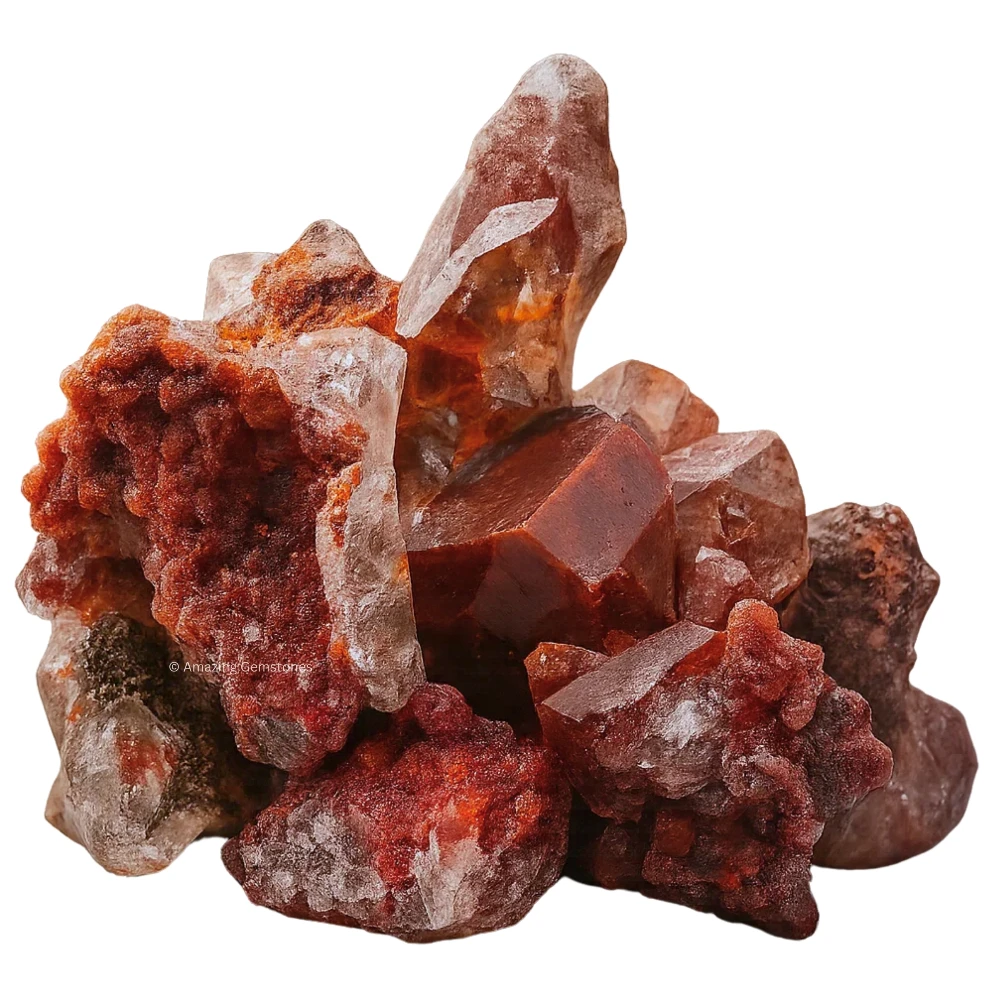 Red Hematoid Quartz Points Mineral Specimen (Small)