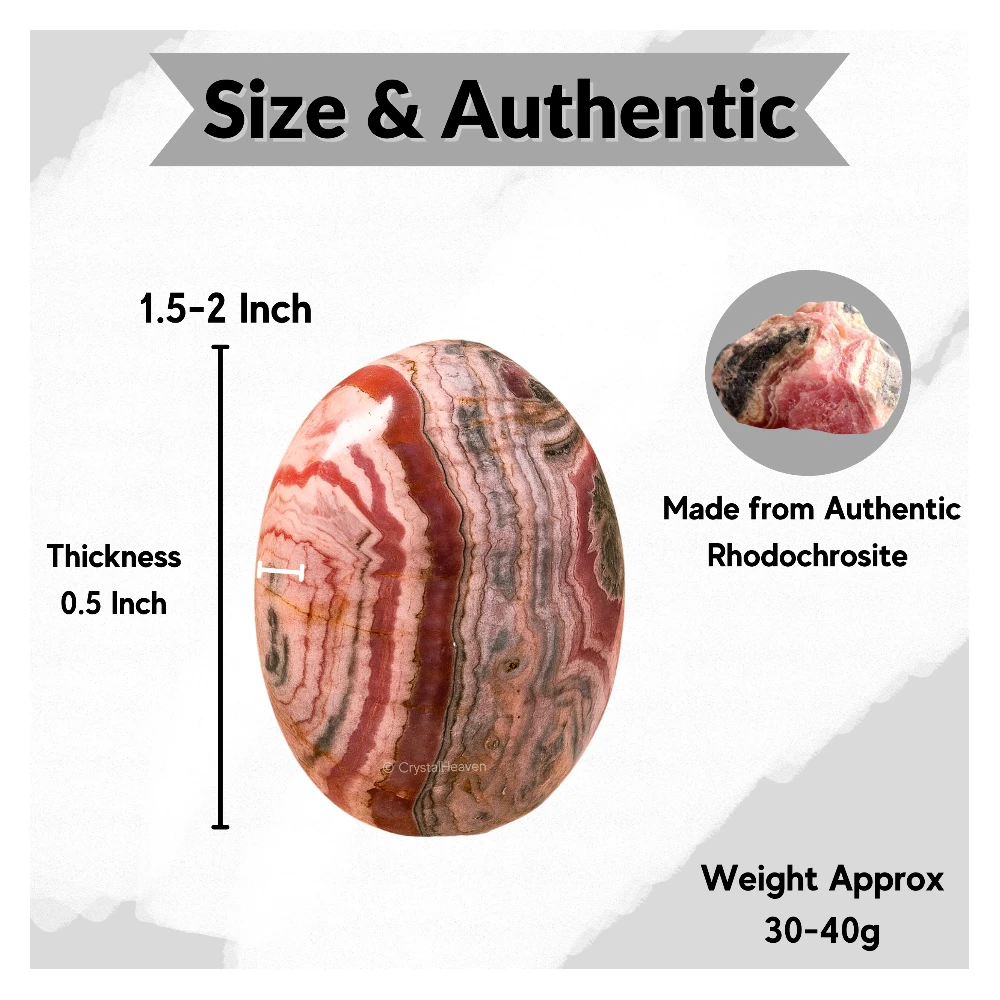 Rhodochrosite Palm Stone