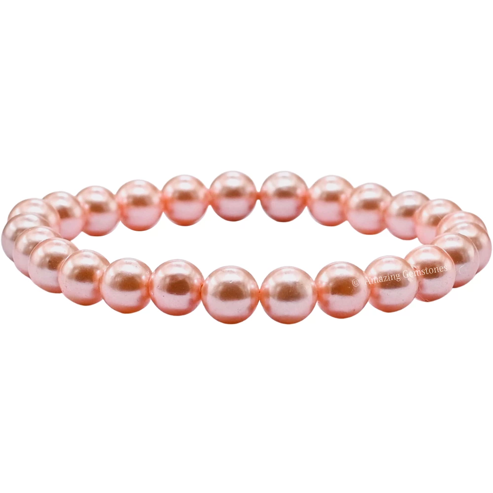 Peach Pearl Bracelet (Strechable)