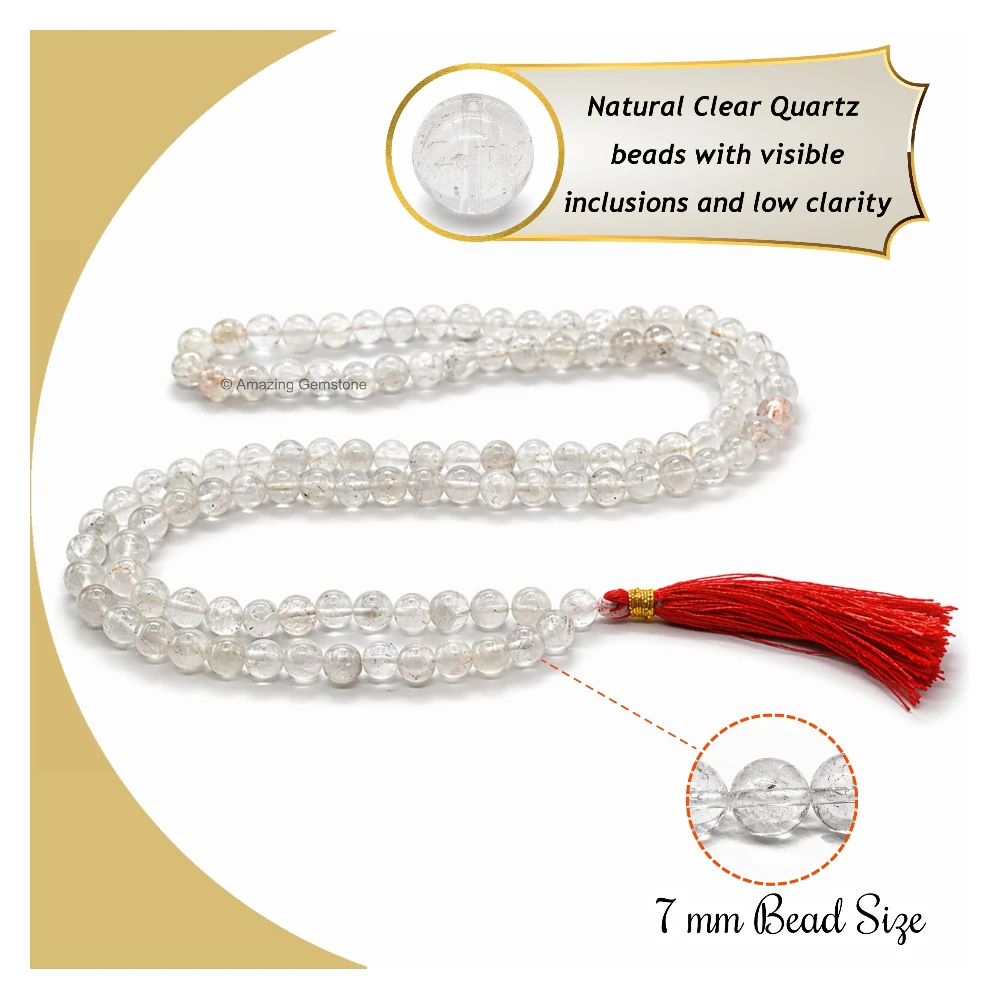 Sphatik Mala - B Grade 7mm Beads (Without Knot)