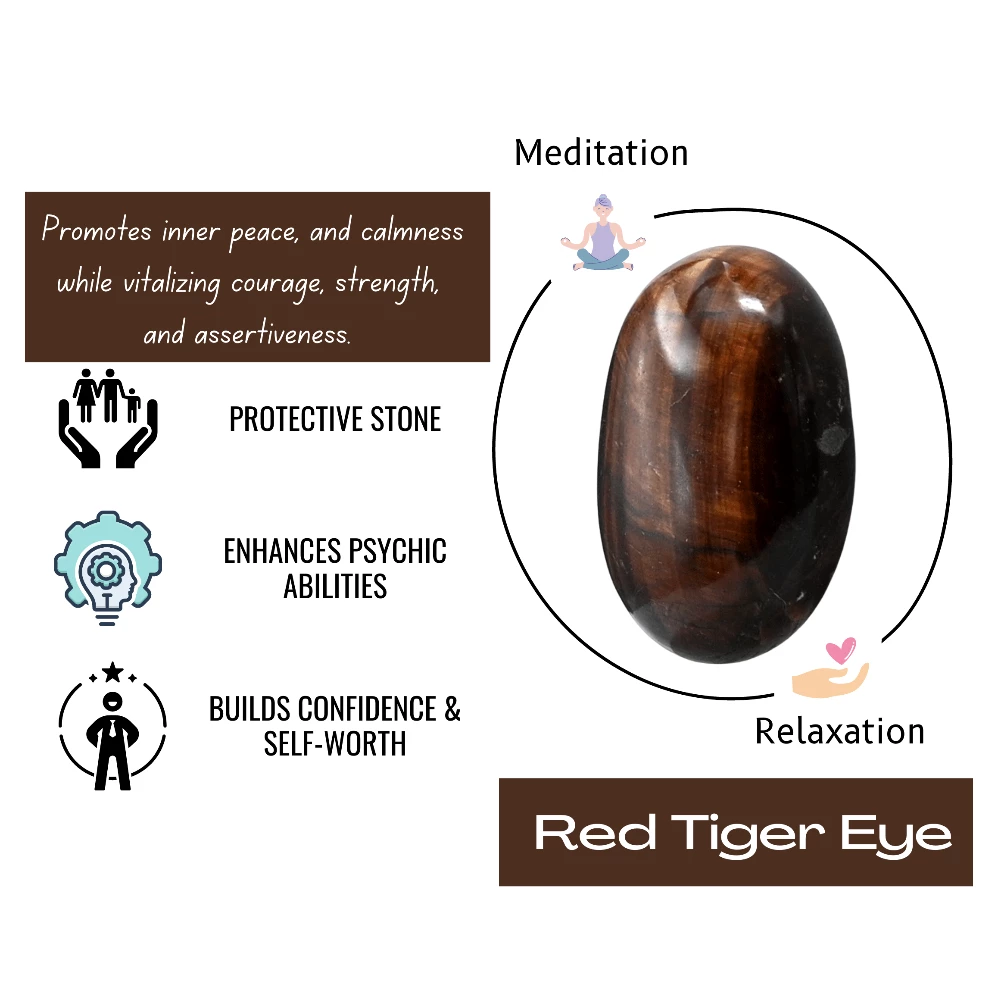 Red Tiger Eye Palm Stone