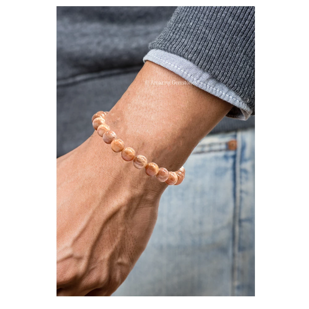 Peach Moonstone Bracelet (Stretchable)
